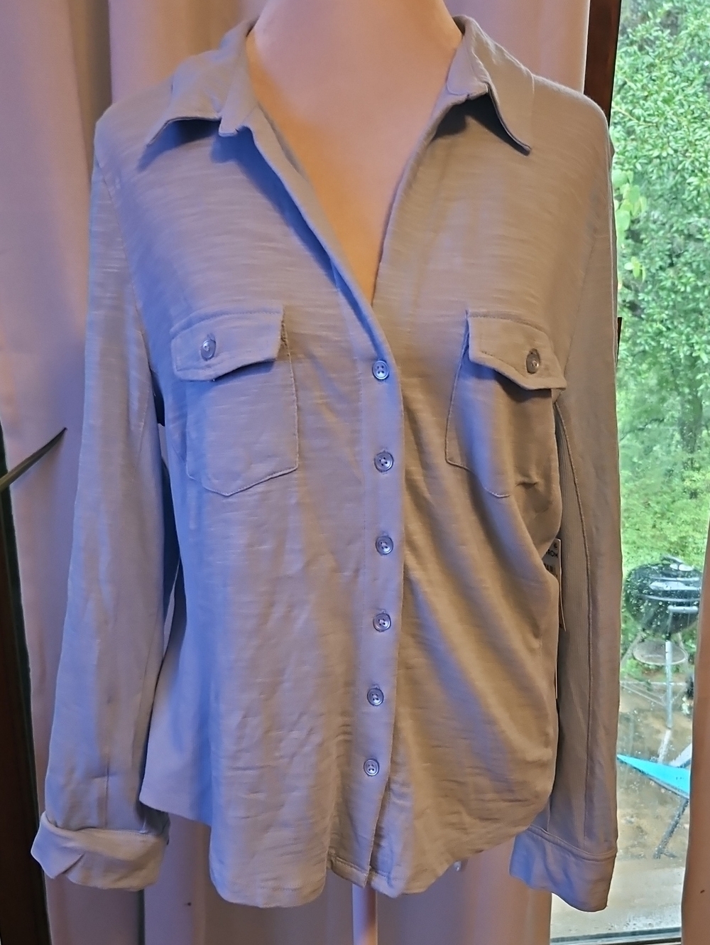Nordstrom Caslon Shirt Blue Quiet Med NWT